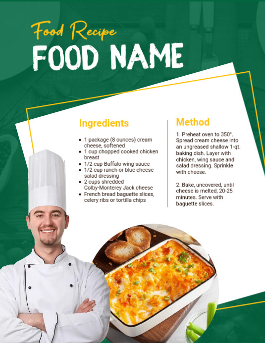 Food Recipe Layout Template | PosterMyWall