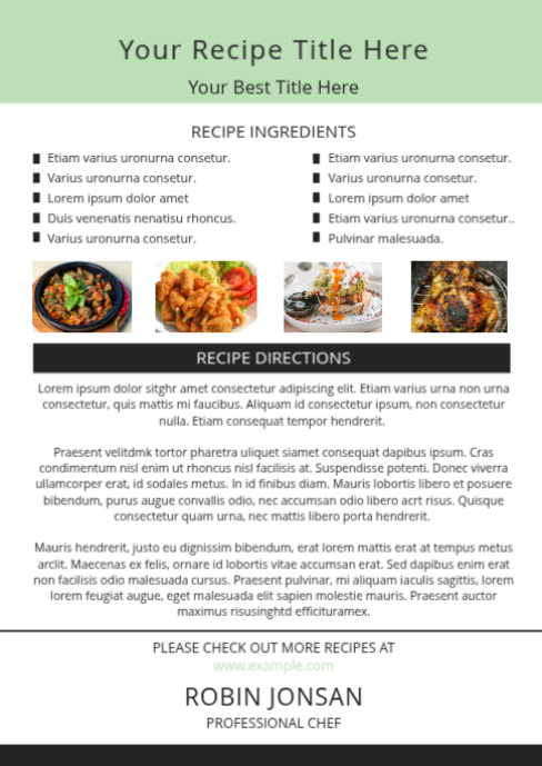 Food recipe postcard flyer template | PosterMyWall