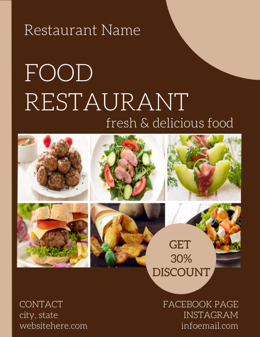 Lebensmittel Restaurant Flyer Vorlage Postermywall