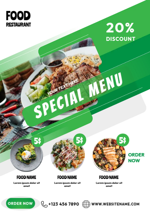 Food Restaurant Menu Ads Template | PosterMyWall