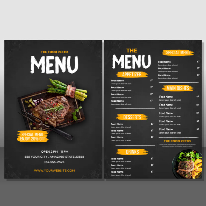 Re Design Restro Menu Food Resto Menu Ads เทมเพลต | PosterMyWall