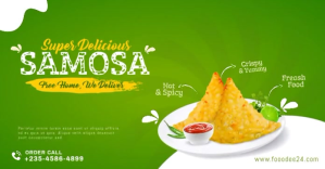 Food samosa faceook promotion and banner post Imagen Compartida en Facebook template