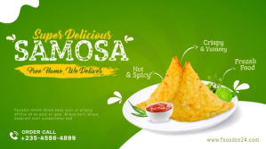 Food samosa twitter promotion and banner post template
