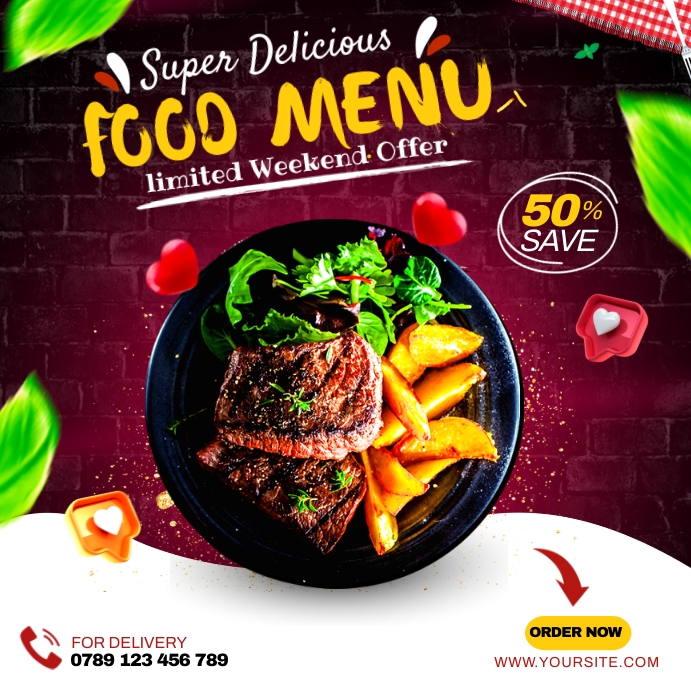 Food Banner Examples Food Social Media Banner Template | PosterMyWall
