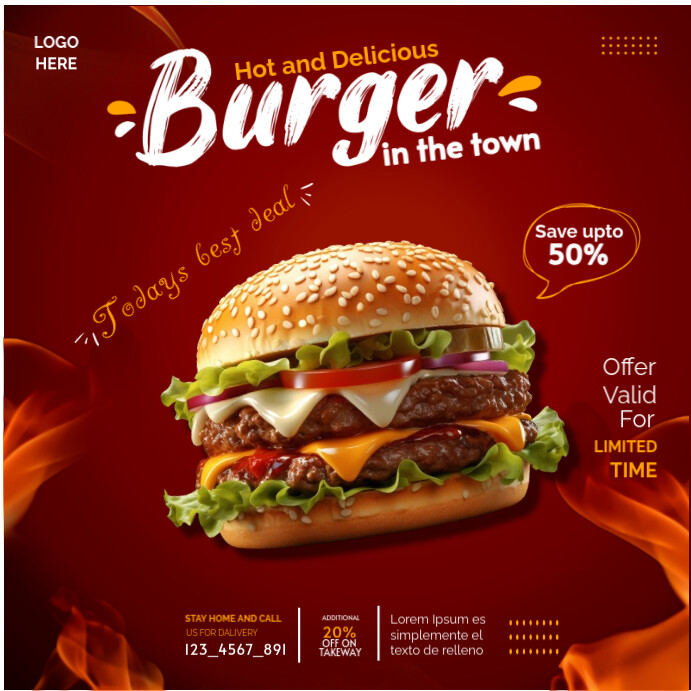 Food social media banner post template