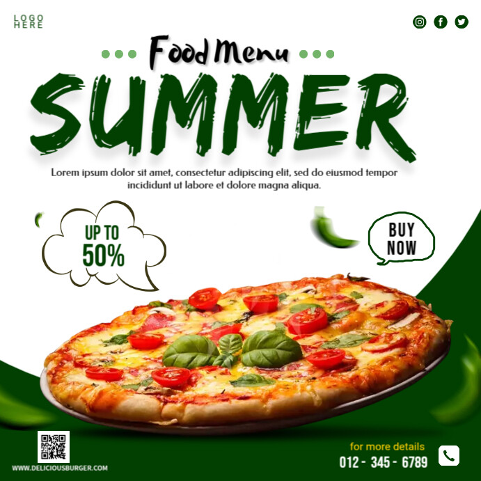 Food Summer Menu Template | PosterMyWall