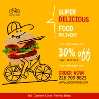 Food Take out and Delivery Discount Ad Instagram Post template