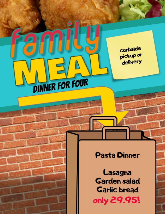Food Takeout Family Meal Deal Flyer Template PosterMyWall