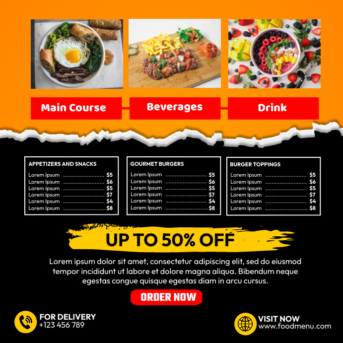 Plantilla de Food template | PosterMyWall