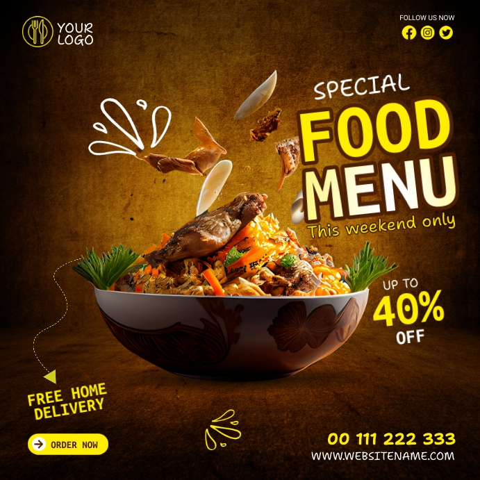 invitation email template 'culinary elegance' for food... Food Template | PosterMyWall