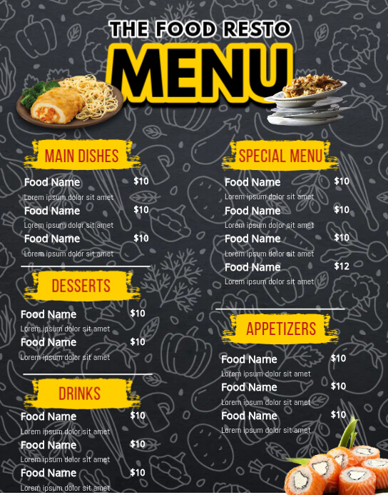 FOOD TEMPLATE.E | PosterMyWall