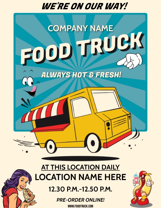 FOOD TRUCK Flyer (Letter pang-US) template