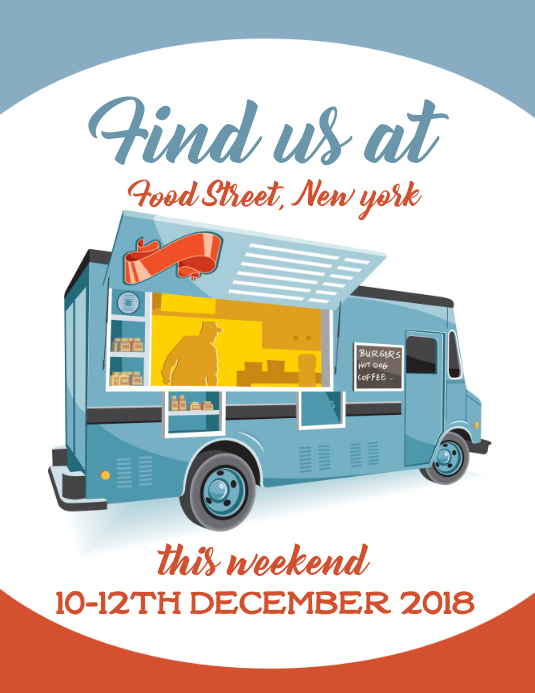 Food truck Volantino (US Letter) template