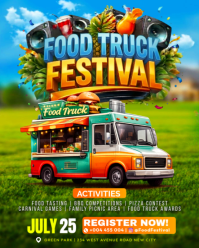 Food Truck Festival concert celebration food van fair event poster social media flyers Instagram Pos template