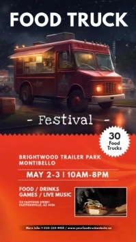 Food Truck Festival Social Media Design Instagram Story template