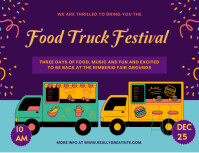 Paars Food truck festival. Food truck flyer Flyer Template