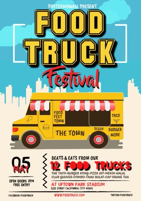 Sjabloon Food Truck Flyer Design Postermywall