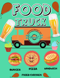 Green Food truck flyer template Flyer