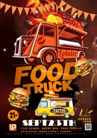 Food Truck Poster A5 template