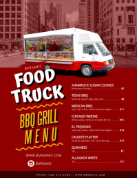 Rosso Food Truck Menu Flyer Template
