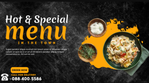 Nero Restaurant Menu Promotion Twitter-opslag Template