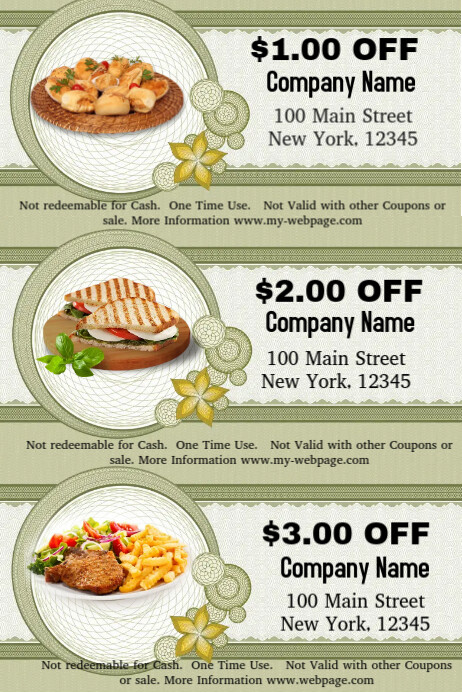 Food Voucher Templat Postermywall