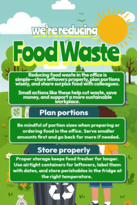 Food Waste Environment Campaign Poster template