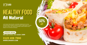 Yellow Healthy Food Promotion Facebook Event Cover Template