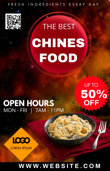 foods ads Meia página larga template