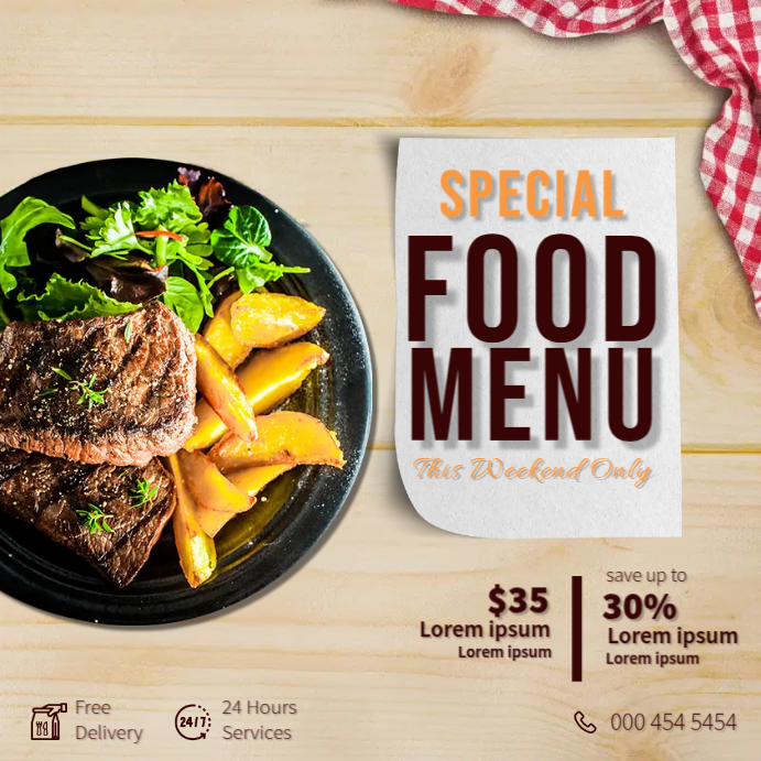 Foood Menu Instagram Post template