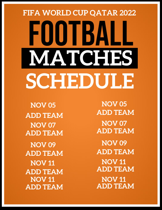 foot ball game schedule Løbeseddel (US Letter) template