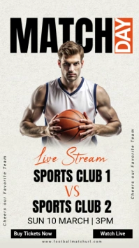 basketball match ,soccer,sport,event,match day Historia de Instagram template