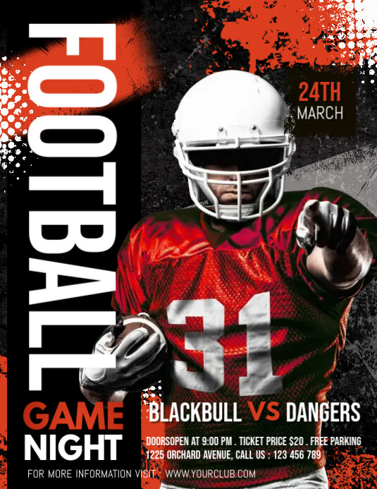 football, football match, soccer Flyer (US Letter) template