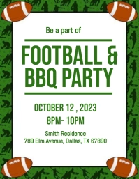 Football & BBQ Party , bbq , football , foo Flyer (US-Letter) template