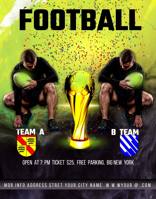 football ad design poster โปสเตอร์/กระดานบนผนัง template