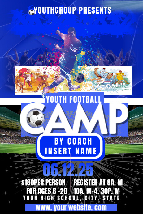 Football Association summer camp Foster Bannière 4' × 6' template