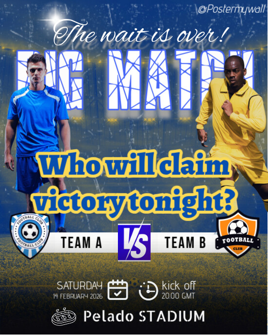 FOOTBALL BIG MATCH Instagram Portrait template