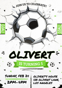 football birthday invitation A4 template
