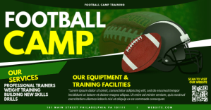 Green Football Camp Ibinahaging Larawan sa Facebook Template