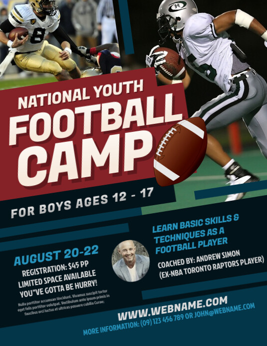 Football Camp Flyer Template PosterMyWall