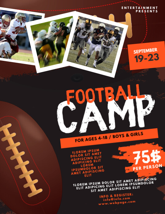 Copy of Football camp flyer template PosterMyWall