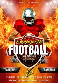 football championship video ads flyer A4 template