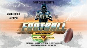 White Football Match Night 数字显示屏 Template