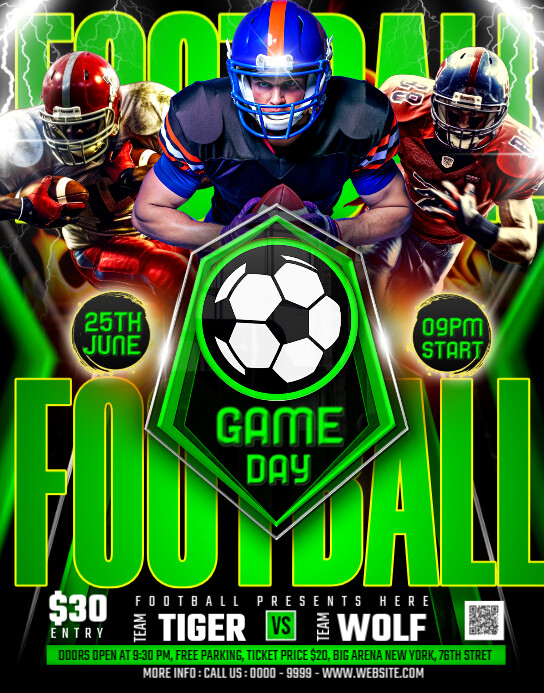 FOOTBALL Template | PosterMyWall