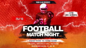 红色 Football Match Night Display digitale Template