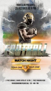 White Football Match Night Digitalt display Template