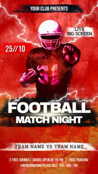 Red Football Match Night Digitalt display Template