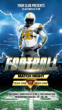 Blue Football Match Night Digitale display Template