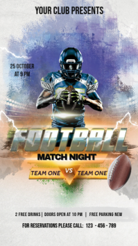 White Football Match Night Digitale display Template
