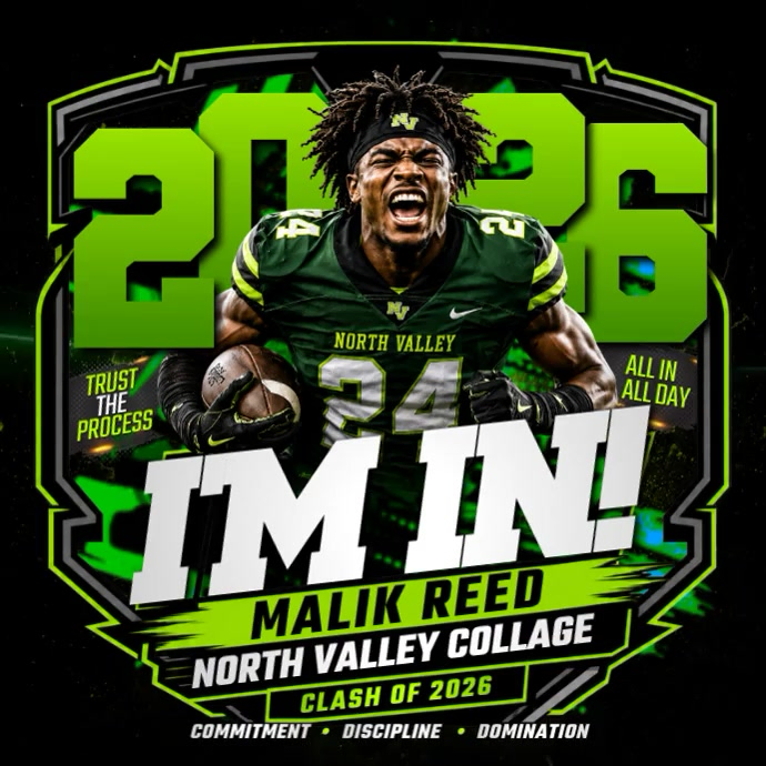 Committment Poster Example College Football Commitment Template | PosterMyWall